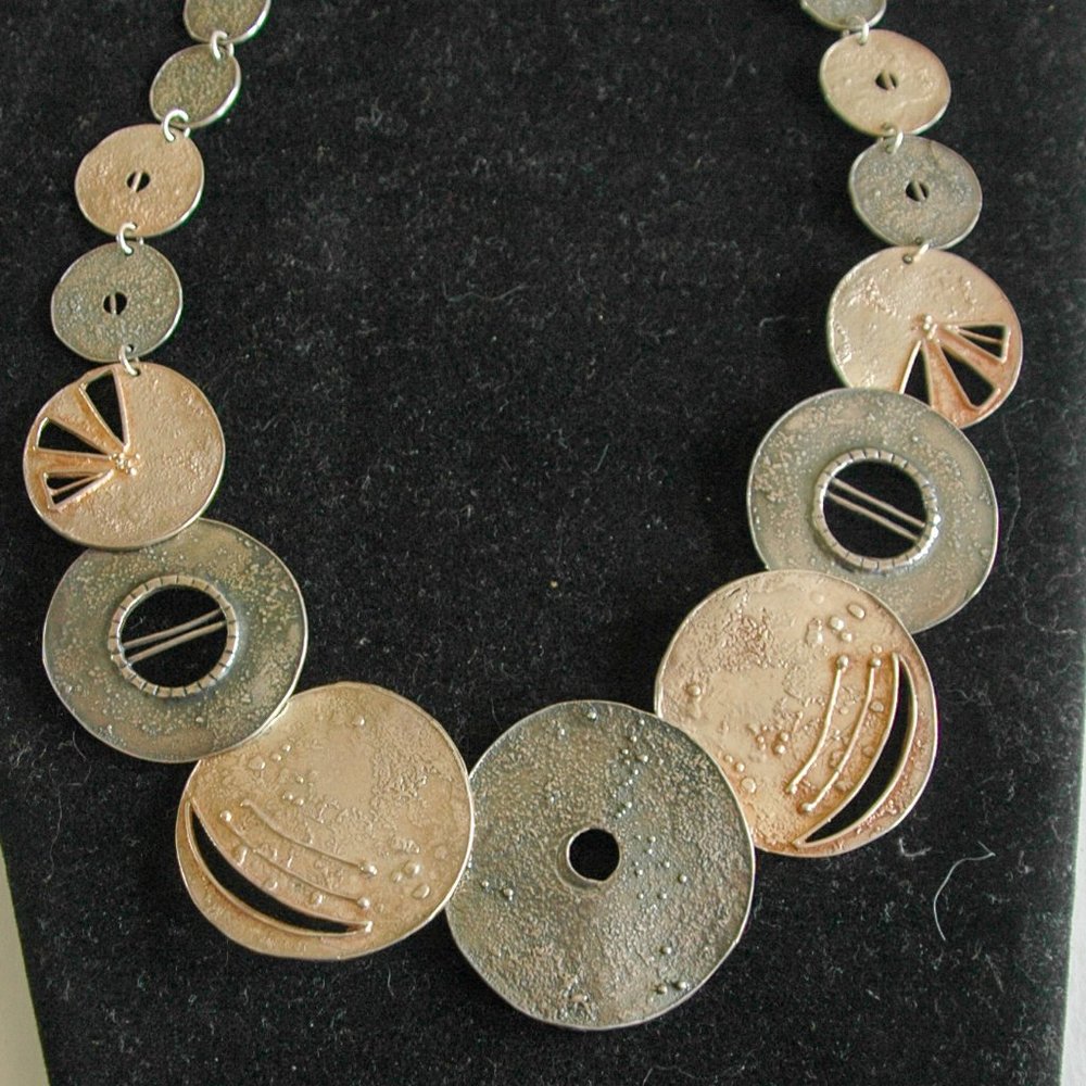 Art-to-Wear Silver Disk Necklace